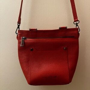 Burnt orange Leather Crossbody Bag